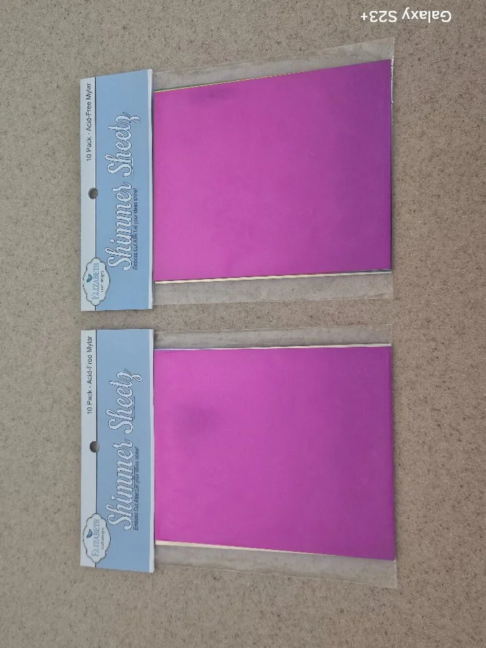 RARE 2 ELIZABETH CRAFT DESIGNS 10 METALLIC ACID FREE MYLAR SHIMMER SHEETS PAPER